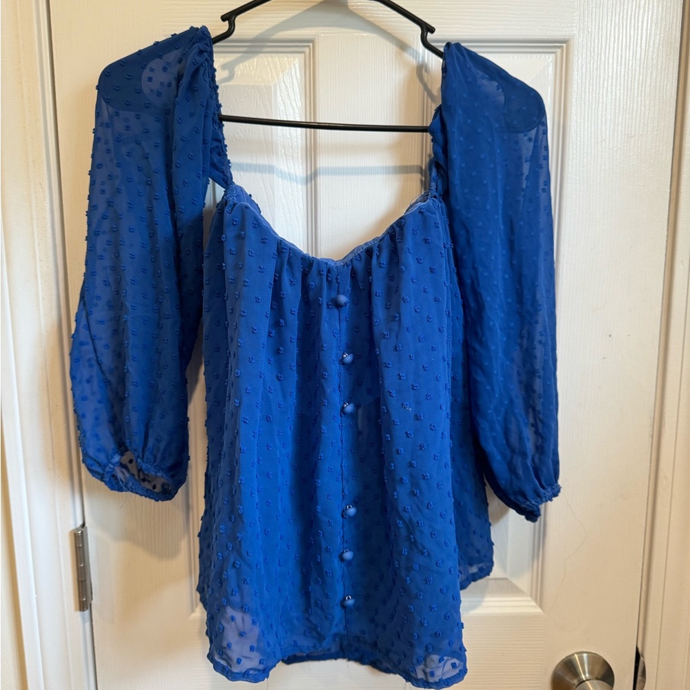 Blue Off Shoulder Top